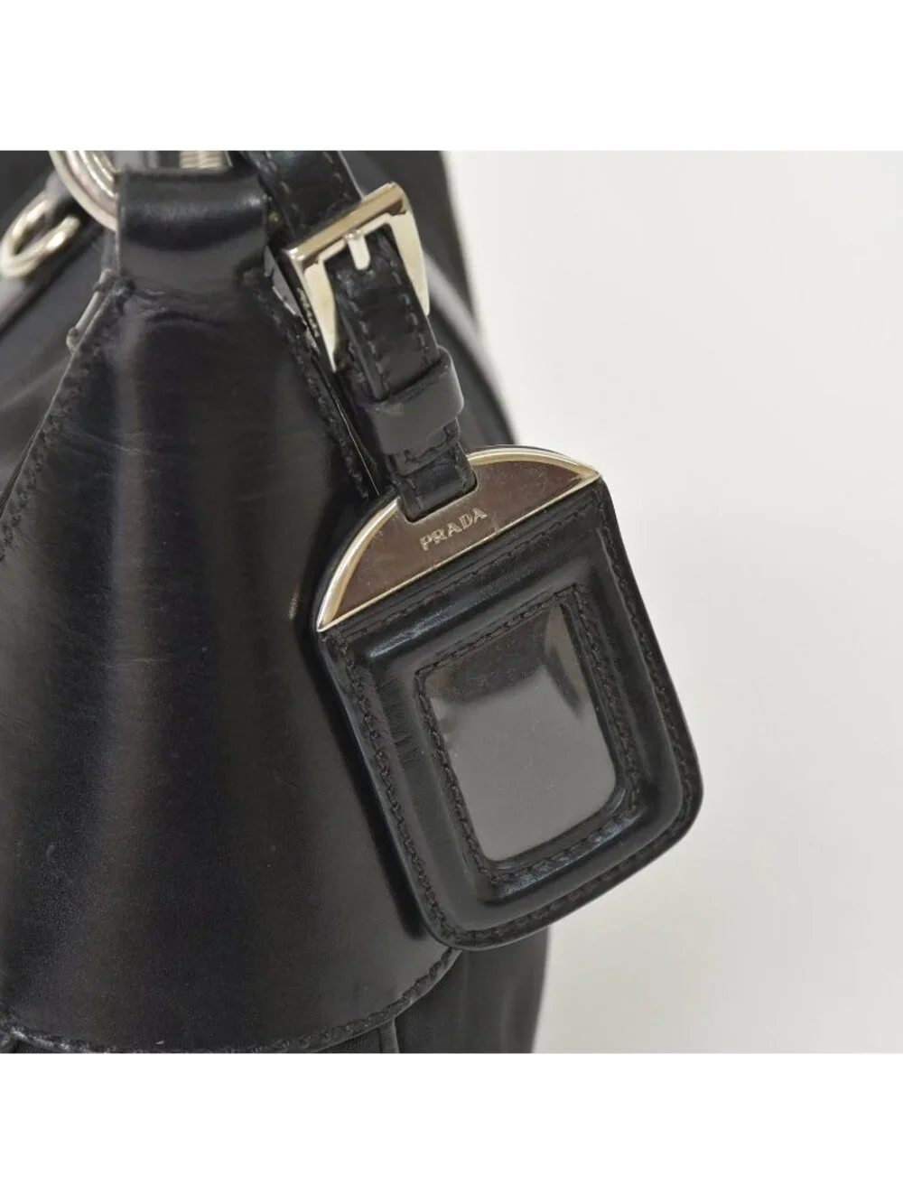 Prada Bag Triangle Logo Nylon Black Silver